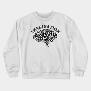 Brain Machine Imagination White Crewneck Sweatshirt